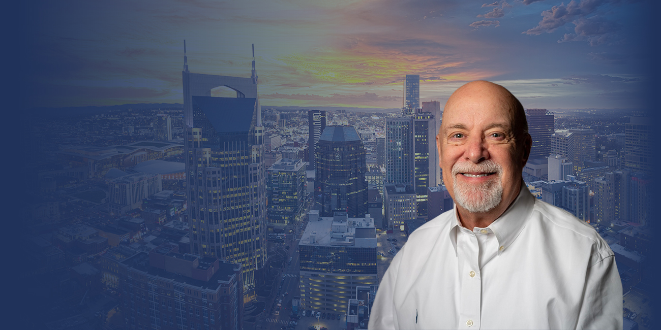 Christopher 'Kim' Thompson with Nashville Skyline View in the background